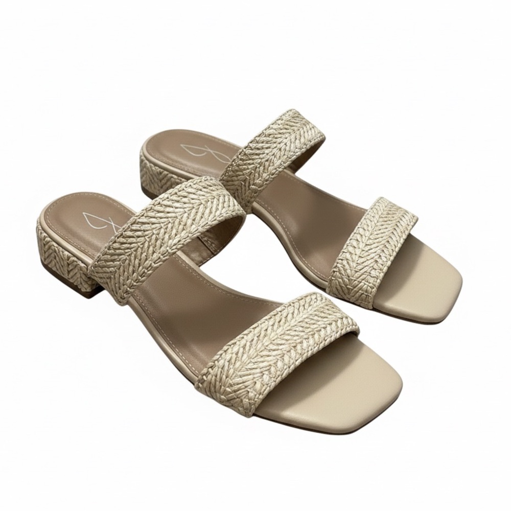 JOIE Cherish Tan Rattan Straw Women's Sandals Minimalist Contemporary Size 8